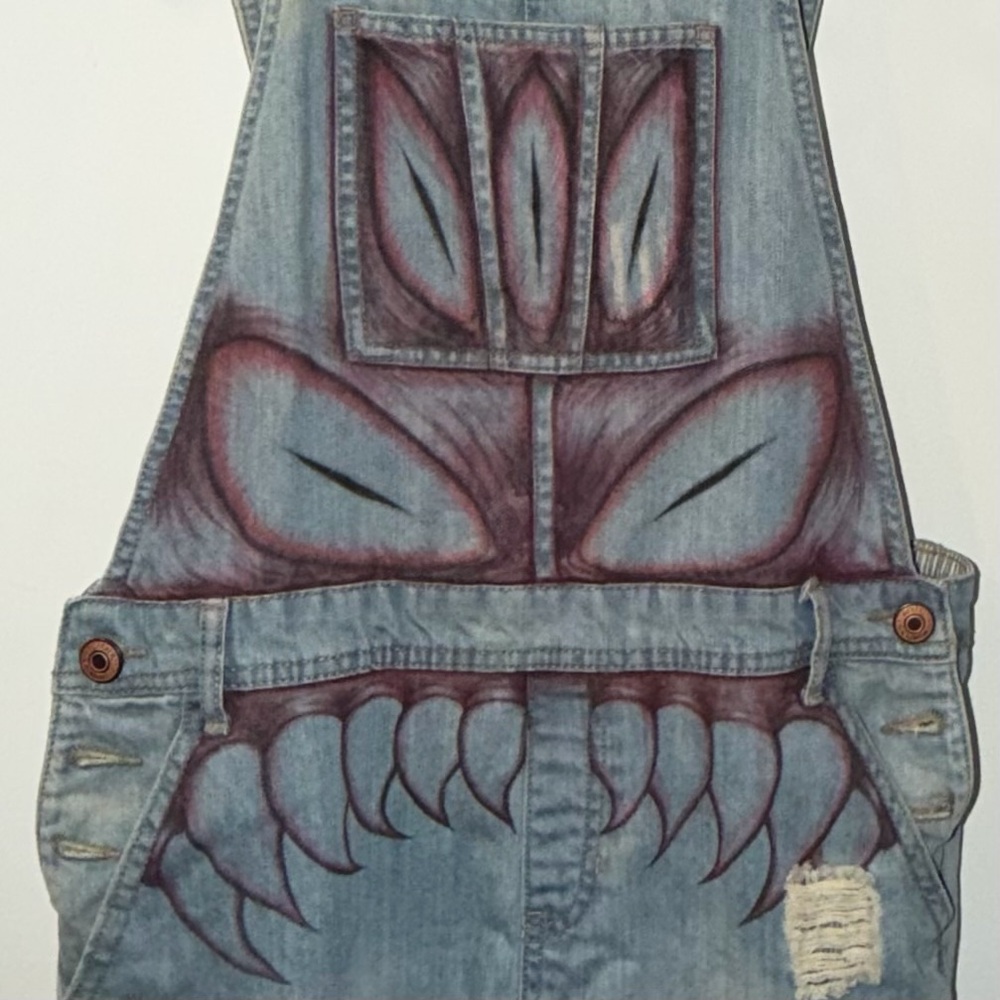 Hand Drawn Women’s Overalls Sz 28